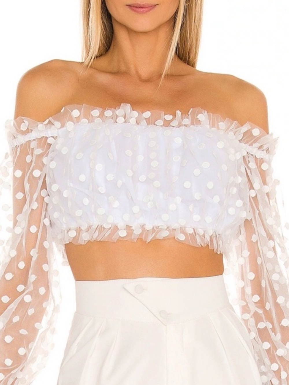 Majorelle baby bye bye white cropped top XS